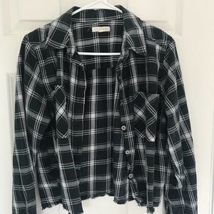 Cropped flannel button down